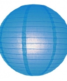 Blauwe lampion rond 25 cm