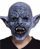 Blauwe orc monster horror masker van latex