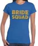 Bride squad fun t-shirt blauw voor dames