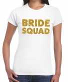 Bride squad goud fun t-shirt wit voor dames