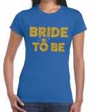 Bride to be fun t-shirt blauw voor dames