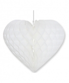 Bruiloft decoratie hart wit 15 x 18 cm