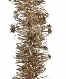 Bruine kerstboom folie slinger met ster 270 cm