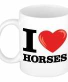 Cadeau i love horses koffiemok beker voor paarden liefhebber 300 ml