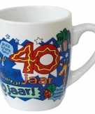 Cartoon mok 40 jaar man