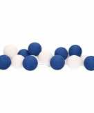 Cotton balls blauw wit lichtsnoer