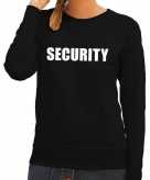 Dames fun text sweater security zwart