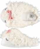 Dames instap sloffen pantoffels pluche alpaca wit