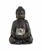 Decoratie boeddha beeld met theelichthouder bruin 31 cm