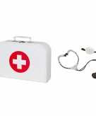 Dokters accessoires verkleed koffertje met stethoscoop voor volwassenen