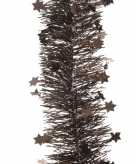 Donker bruine kerstboom folie slinger met ster 270 cm