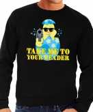 Fout pasen sweater zwart take me to your leader voor heren