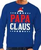 Foute kerst sweater voor vaders blauw papa claus
