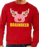 Foute kersttrui sweater braindeer rood voor heren