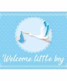 Geboortekaart wenskaart jongen geboren blauw kraamkado