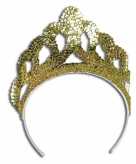 Gouden tiara met nep diamanten