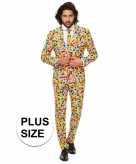 Grote maten gekleurde business suit confetti print