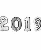 Grote new year versiering 2019 ballonnen zilver
