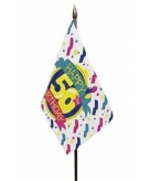 Happy 50th birthday vlaggetje polyester