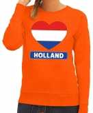 Hart hollandse vlag sweater oranje dames