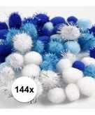 Hobby pompons 15 20 mm wit blauw 10107816