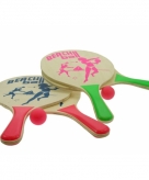Houten beachball setje met bal groen