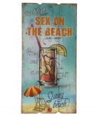 Houten muurplaatje sex on the beach cocktail
