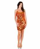 Jurkje met oranje glitter druppels