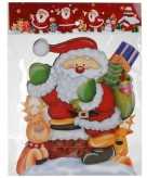 Kerst decoratie stickers 3d kerstman rendieren 34 cm