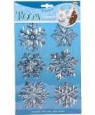 Kerst decoratie stickers zilveren sneeuwvlok ijsbloem 19 x 30 cm