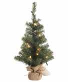 Kerst kunstboom groen met warm wit licht 75 cm
