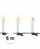Kerst lampjes kaarsen flakkerend 6 meter