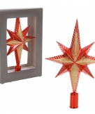 Kerstboompiek ster vorm rood 25 cm