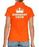 Koningsdag polo t-shirt oranje kingsday crew voor dames