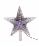 Lichtgevende ster kerstboompiek 22 cm gekleurd