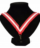 Medaille lint rood wit rood