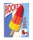 Metalen ijskraam plaatje rocket ice lolly 15 x 20