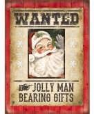 Metalen plaat wanted kerstman