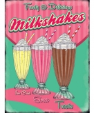 Metalen plaatje milkshakes