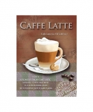 Metalen wand bordje caffe latte 15 x 20 cm