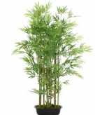 Nep planten groene bamboe kunstplanten 125 cm met zwarte pot