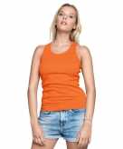Oranje dames tanktop singlet basic racerback hemdjes