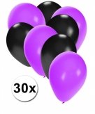 Paarste en zwarte ballonnen 30 stuks