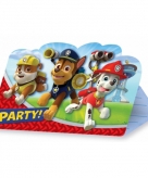 Paw patrol thema uitnodigingen 8 stuks