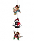 Piraten hangdecoratie 3 delig 90 cm