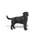 Plastic speelgoed zwarte labrador hond 9 cm