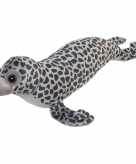 Pluche grote dierenknuffel zeehond grijs 75 cm