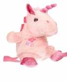 Pluche roze unicorn rugzak 33 x 18 cm