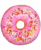 Pluche sprinkels donut kussen roze 40 cm