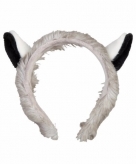 Pluche wasbeer hoofdband met oortjes 15 cm
